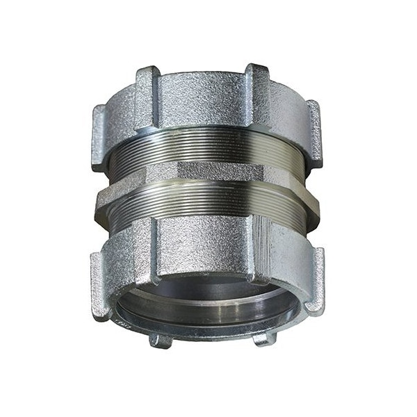 Conduit Fitting Coupling, 4 in, Threadless, Steel, Zinc Plated
